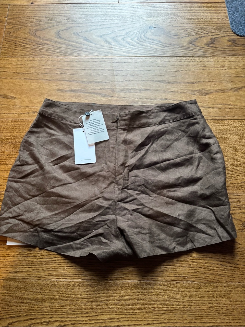 Lovers + Friends Brown Linen Blend Mini Skirt